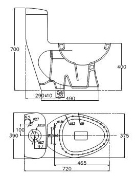 Bồn Cầu 1 Khối VIGLACERA C0504 (Nano Titan, PK 2N, nắp êm V37M) + Xịt VG826