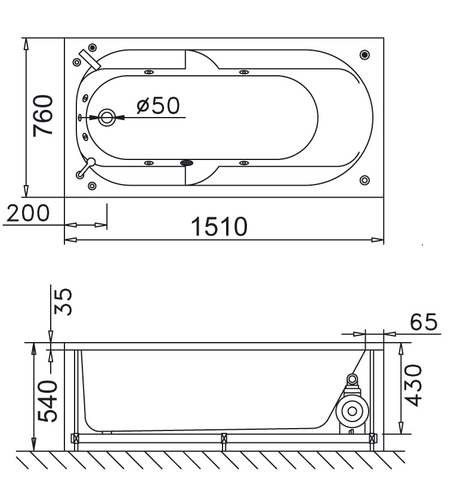 Bồn Tắm Xây 15M CAESAR AT0350