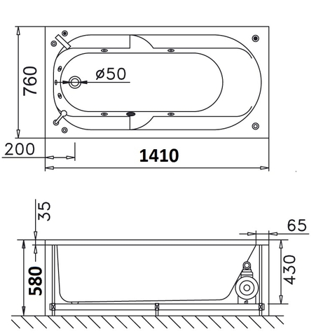 Bồn Tắm Xây 14M CAESAR AT0440