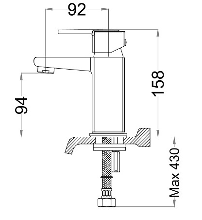 Vòi Lavabo Nóng Lạnh 1 Chân Vuông CAESAR B590CU