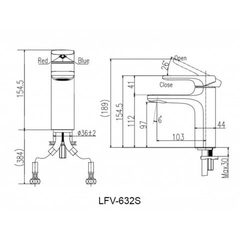 Vòi Lavabo Nóng Lạnh INAX LFV-632S