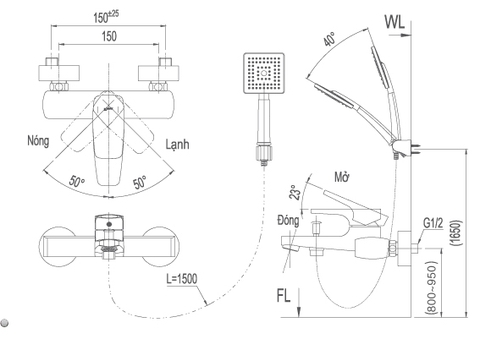 Sen Tắm Nóng Lạnh INAX BFV-5003S-5C