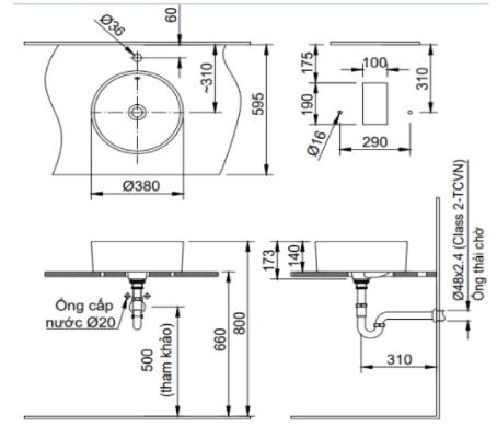 Lavabo đặt bàn INAX AL-295V