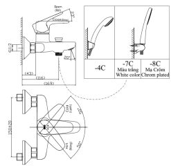 Sen Tắm Nóng Lạnh INAX BFV-1113S-1C