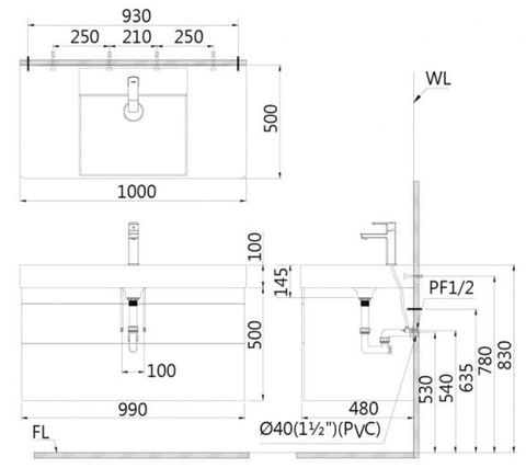 Tủ Treo Phòng Tắm CAESAR (Chưa gồm Lavabo) EH05386DWV