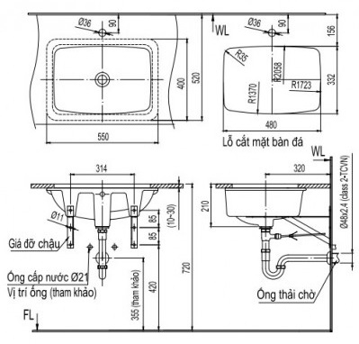 Lavabo Âm Bàn INAX AL-2298V