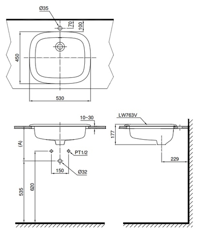 Lavabo Âm Bàn TOTO L763