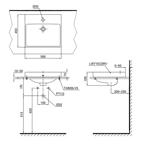 Lavabo Đặt Bàn TOTO LT710CSR