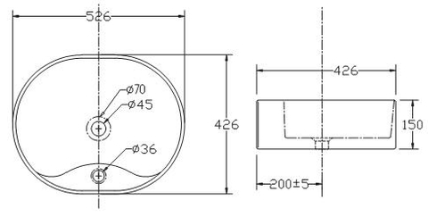 Lavabo Đặt Bàn VIGLACERA CD19 Nano Titan