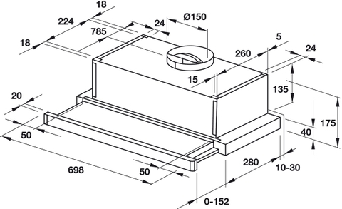 Máy Hút Khói Khử Mùi Hafele HH-S70A 533.89.031 Âm Tủ