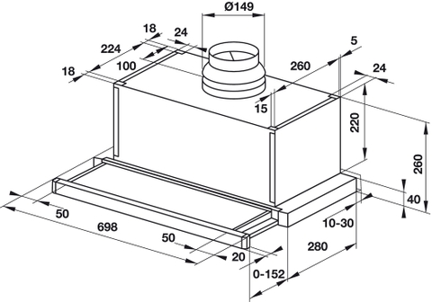 Máy Hút Khói Khử Mùi Hafele HH-SG70A 533.89.021 Âm Tủ
