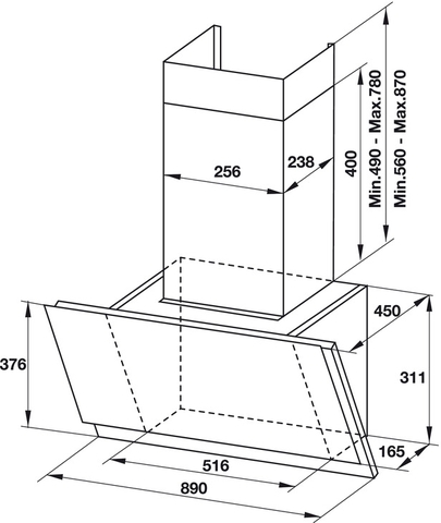 Máy Hút Khói Khử Mùi Hafele HH-WVS90A 533.86.003 Gắn Tường
