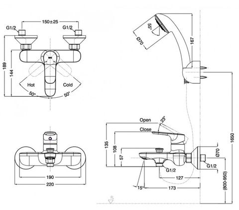 Sen Tắm Nóng Lạnh INAX BFV-1403S-3C