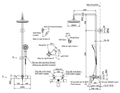 Sen Cây TOTO TBW01301BA Nóng Lạnh