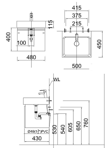 Tủ Treo Phòng Tắm CAESAR (Chưa gồm Lavabo) EH05253AWV