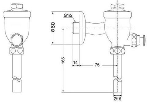 Bộ xả tiểu nhấn không có giảm áp VIGLACERA VG845