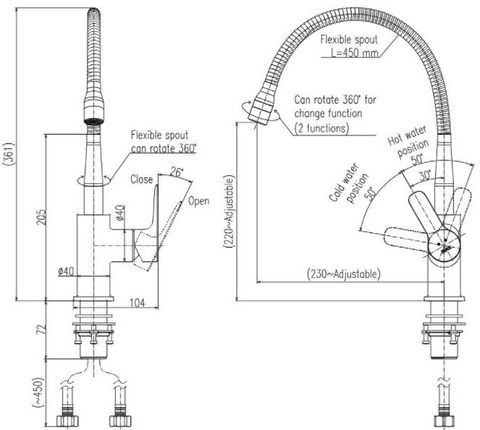 Vòi Rửa Chén Nóng Lạnh INAX SFV-303S