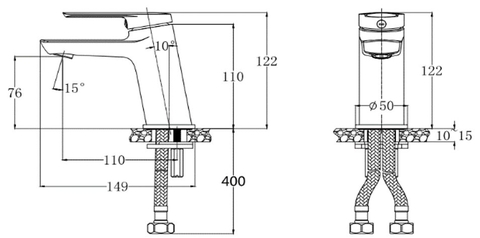 Vòi Lavabo Nóng Lạnh 1 chân CAESAR B200CP