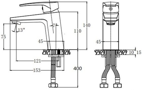 Vòi Lavabo Nóng Lạnh 1 Chân CAESAR B390CBU