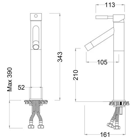 Vòi Nóng Lạnh Lavabo CAESAR BT228CU