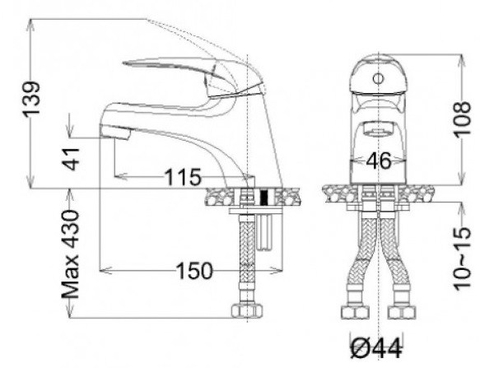 Vòi Nóng Lạnh Lavabo CAESAR BT260CU
