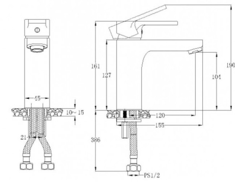 Vòi Nóng Lạnh Lavabo CAESAR BT570CU