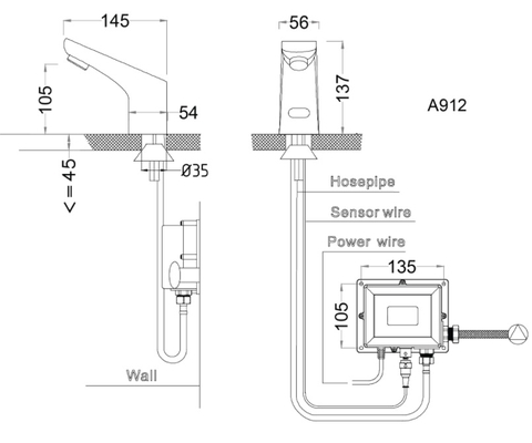 Vòi Lavabo Cảm Ứng CAESAR A912