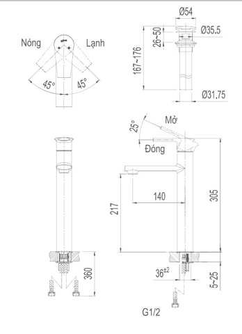 Vòi Lavabo Nóng Lạnh INAX Cổ Cao LFV-7100SH