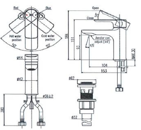 Vòi Lavabo Nóng Lạnh INAX LFV-612S