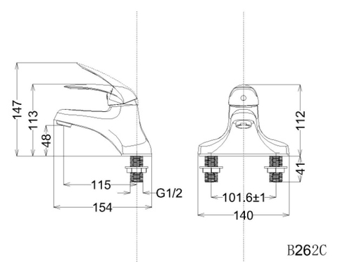 Vòi Nóng Lạnh Lavabo CAESAR B262CU