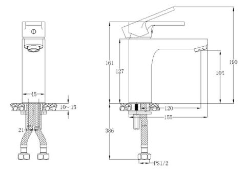 Vòi Lavabo Nóng Lạnh 1 Chân CAESAR B570CU