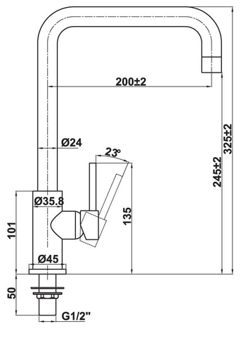 Vòi rửa chén lạnh HAFELE HT21-CC1F245U