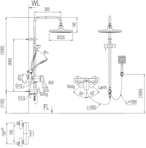 Sen cây nóng lạnh INAX BFV-50S-5C