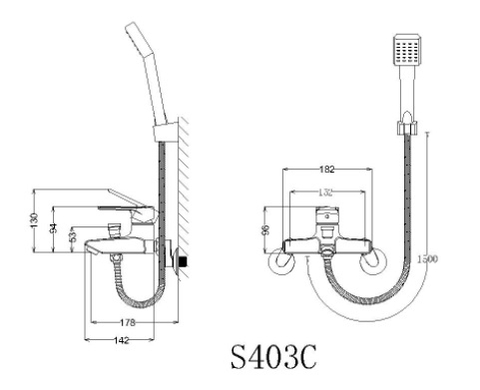 Sen Tắm Nóng Lạnh Tay Sen Vuông 1 chế độ CAESAR S403C