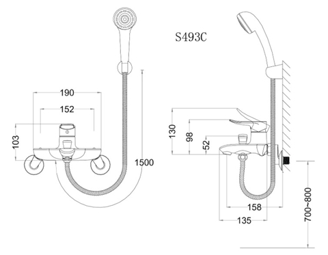 Sen Tắm Nóng Lạnh Bát Sen 1 chế độ CAESAR S493C