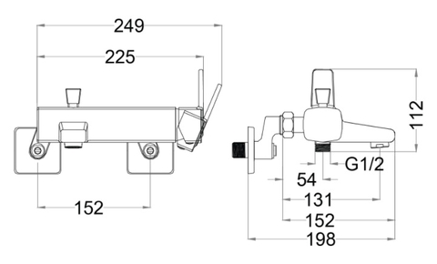 Sen Tắm Nóng Lạnh CAESAR Bát Sen Vuông 1 chế độ S593C