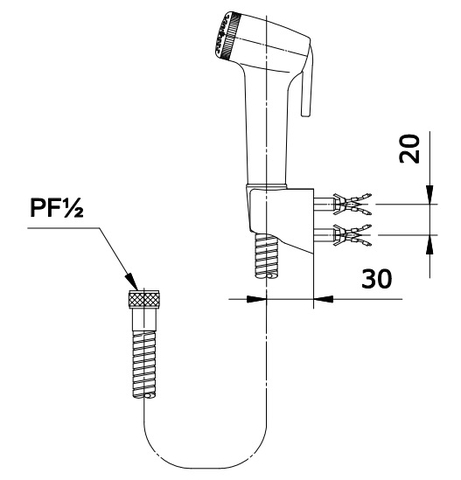 Vòi xịt vệ sinh TOTO TVCF201 (THX20MCRB)