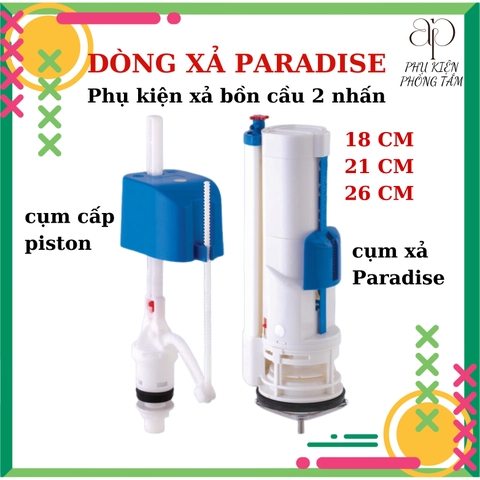Bộ xả bồn cầu 2 nút nhấn dòng phổ thông Paradise