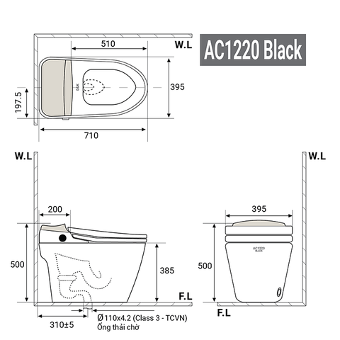 Bồn cầu 1 Khối DK AC1220