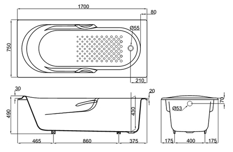 Bồn Tắm TOTO FBY1720NHPE#W
