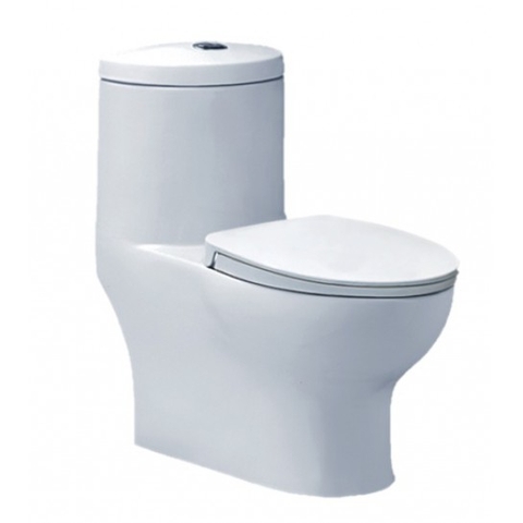 Bồn cầu 1 khối xả nhấn ôi nắp êm CAESAR (C1375C-PW) CD1375