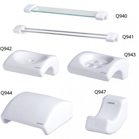 Bộ phụ kiện phòng tắm 6 món sứ CAESAR (Q940A6) Q940A6