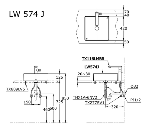 Lavabo Đặt Bàn TOTO LW574JW/F