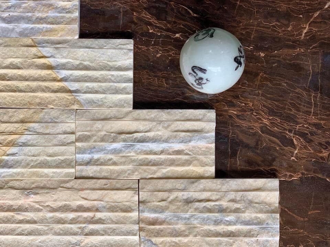 Đá Chẻ 5 Chỉ Trắng Vàng