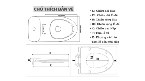 Nắp bồn cầu HA09 - PK INOX đóng êm