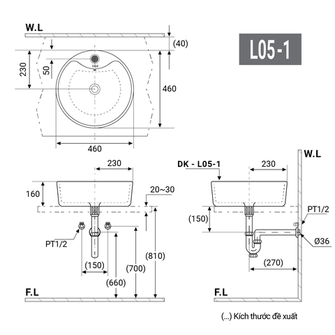 Lavabo đặt bàn DK L05-1