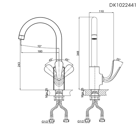 Vòi rửa chén nóng lạnh DK 1022441