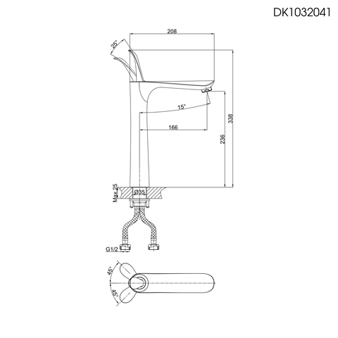 Vòi lavabo nóng lạnh DK 1032041