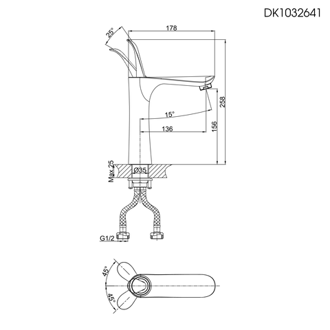 Vòi lavabo nóng lạnh DK 1032641