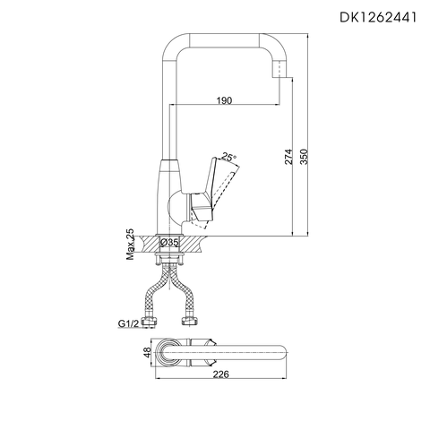 Vòi rửa chén nóng lạnh DK 1262441